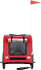 vidaXL - Hondenfietstrailer - oxfordstof - en - ijzer - rood - en - grijs