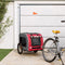 vidaXL - Hondenfietstrailer - oxfordstof - en - ijzer - rood - en - grijs