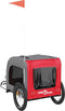 vidaXL - Hondenfietstrailer - oxfordstof - en - ijzer - rood - en - grijs
