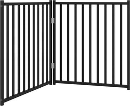 vidaXL - Hondenhek - inklapbaar - 2 - panelen - 160 - cm - massief - vurenhout - zwart
