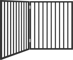 vidaXL - Hondenhek - inklapbaar - 2 - panelen - 160 - cm - populierenhout - zwart