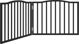 vidaXL - Hondenhek - inklapbaar - 2 - panelen - 160 - cm - populierenhout - zwart