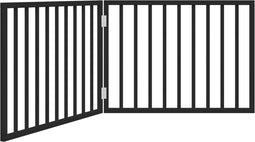 vidaXL - Hondenhek - inklapbaar - 2 - panelen - 160 - cm - populierenhout - zwart