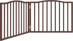 vidaXL - Hondenhek - inklapbaar - 2 - panelen - 160cm - populierenhout - bruin - eiken