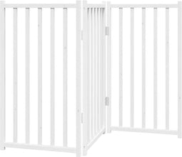 vidaXL - Hondenhek - inklapbaar - 3 - panelen - 150 - cm - massief - vurenhout - wit