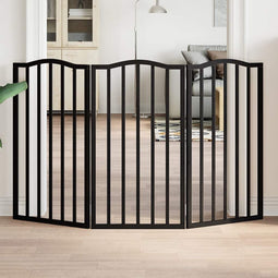 vidaXL - Hondenhek - inklapbaar - 3 - panelen - 150 - cm - populierenhout - zwart