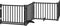 vidaXL - Hondenhek - inklapbaar - 4 - panelen - 320 - cm - massief - vurenhout - zwart