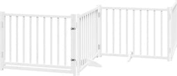 vidaXL - Hondenhek - inklapbaar - 4 - panelen - 320 - cm - massief - vurenhout - wit