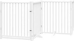 vidaXL - Hondenhek - inklapbaar - 4 - panelen - 320 - cm - massief - vurenhout - wit
