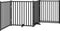 vidaXL - Hondenhek - inklapbaar - 4 - panelen - 320 - cm - massief - vurenhout - zwart