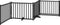 vidaXL - Hondenhek - inklapbaar - 4 - panelen - 320 - cm - massief - vurenhout - zwart