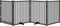 vidaXL - Hondenhek - inklapbaar - 4 - panelen - 320 - cm - massief - vurenhout - zwart