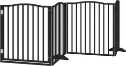 vidaXL - Hondenhek - inklapbaar - 4 - panelen - 320 - cm - populierenhout - zwart