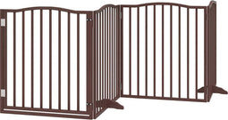vidaXL - Hondenhek - inklapbaar - 4 - panelen - 320cm - populierenhout - bruin - eiken
