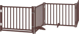 vidaXL - Hondenhek - inklapbaar - 4panelen - 320cm - massief - vurenhout - bruin - eik