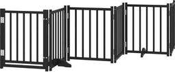 vidaXL - Hondenhek - inklapbaar - 6 - panelen - 300 - cm - massief - vurenhout - zwart
