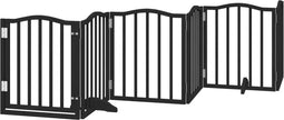 vidaXL - Hondenhek - inklapbaar - 6 - panelen - 300 - cm - populierenhout - zwart