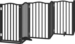 vidaXL - Hondenhek - inklapbaar - 6 - panelen - 300 - cm - populierenhout - zwart