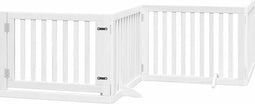 vidaXL - Hondenhek - inklapbaar - met - deur - 4 - panelen - 320 - cm - populierhout - wit