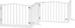 vidaXL - Hondenhek - inklapbaar - met - deur - 4 - panelen - 320 - cm - populierhout - wit