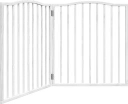 vidaXL - Hondenhek - inklapbaar - met - deur - 4 - panelen - 320 - cm - populierhout - wit
