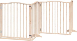 vidaXL - Hondenhek - inklapbaar - met - deur - 4 - panelen - 320 - cm - populierenhout