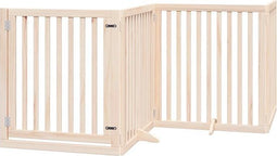 vidaXL - Hondenhek - inklapbaar - met - deur - 4 - panelen - 320 - cm - populierenhout