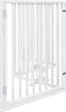 vidaXL - Hondenhek - inklapbaar - met - deur - 4 - panelen - 320 - cm - populierhout - wit