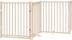 vidaXL - Hondenhek - inklapbaar - met - deur - 4 - panelen - 320cm - massief - vurenhout