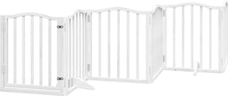 vidaXL - Hondenhek - inklapbaar - met - deur - 6 - panelen - 300 - cm - populierhout - wit