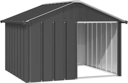 vidaXL - Hondenhok - 116,5x103x81,5 - cm - gegalvaniseerd - staal - antracietkleur