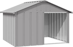 vidaXL - Hondenhok - 116,5x103x81,5 - cm - gegalvaniseerd - staal - grijs