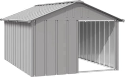 vidaXL - Hondenhok - 116,5x153x81,5 - cm - gegalvaniseerd - staal - grijs