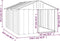 vidaXL - Hondenhok - 116,5x153x81,5 - cm - gegalvaniseerd - staal - grijs