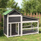 vidaXL - Hondenhok - 143x60,5x109 - cm - massief - grenenhout - grijs