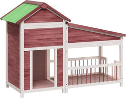 vidaXL - Hondenhok - 143x60,5x109 - cm - massief - grenenhout - mokkakleurig