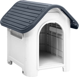 vidaXL - Hondenhok - 59x75x66 - cm - polypropeen - grijs