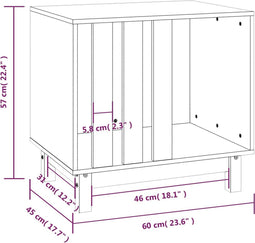 vidaXL - Hondenhok - 60x45x57 - cm - massief - grenenhout - grijs