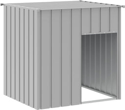 vidaXL - Hondenhok - met - dak - 110x103x109 - cm - gegalvaniseerd - staal - grijs