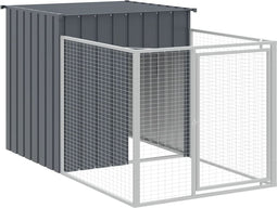 vidaXL - Hondenhok - met - dak - 110x201x110 - cm - gegalvaniseerd - staal - antraciet