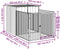 vidaXL - Hondenhok - met - dak - 110x201x110 - cm - gegalvaniseerd - staal - grijs