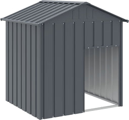 vidaXL - Hondenhok - met - dak - 117x103x123 - cm - gegalvaniseerd - staal - antraciet