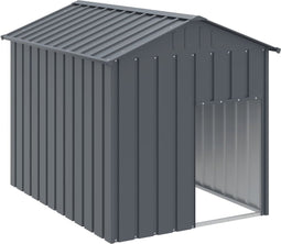 vidaXL - Hondenhok - met - dak - 117x153x123 - cm - gegalvaniseerd - staal - antraciet
