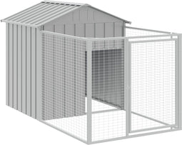 vidaXL - Hondenhok - met - dak - 117x201x123 - cm - gegalvaniseerd - staal