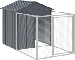 vidaXL - Hondenhok - met - dak - 117x201x123 - cm - gegalvaniseerd - staal - antraciet