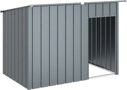 vidaXL - Hondenhok - met - dak - 153x91x110 - cm - staal - antracietkleurig