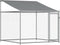 vidaXL - Hondenhok - met - dak - en - deur - 2x2x2 - m - gegalvaniseerd - staal - grijs