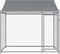vidaXL - Hondenhok - met - dak - en - deur - 2x2x2 - m - gegalvaniseerd - staal - grijs
