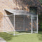 vidaXL - Hondenhok - met - dak - en - deur - 2x2x2 - m - gegalvaniseerd - staal - grijs