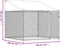 vidaXL - Hondenhok - met - dak - en - deur - 2x2x2 - m - gegalvaniseerd - staal - grijs